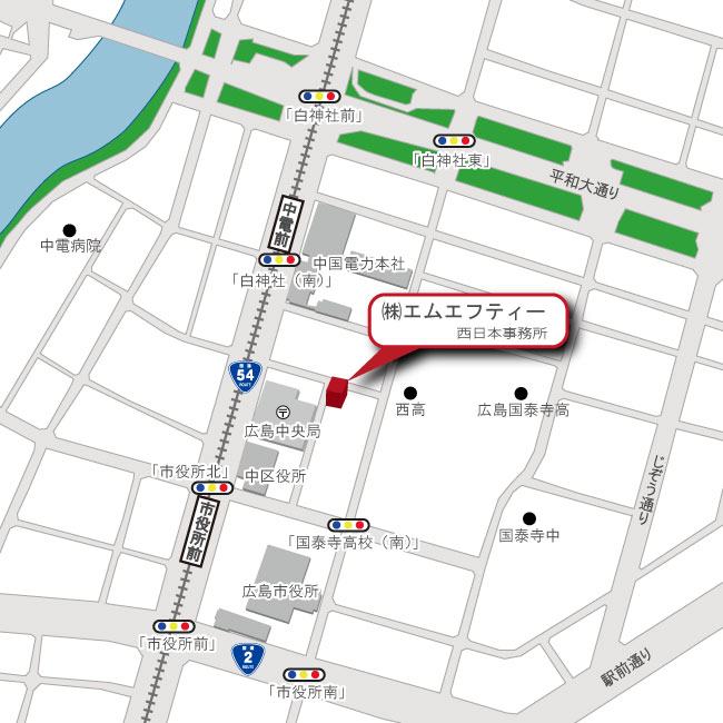 株式会社エムエフティ西日本事務所案内図