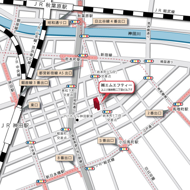 株式会社エムエフティー本社案内図|MFT Head Office's MAP
